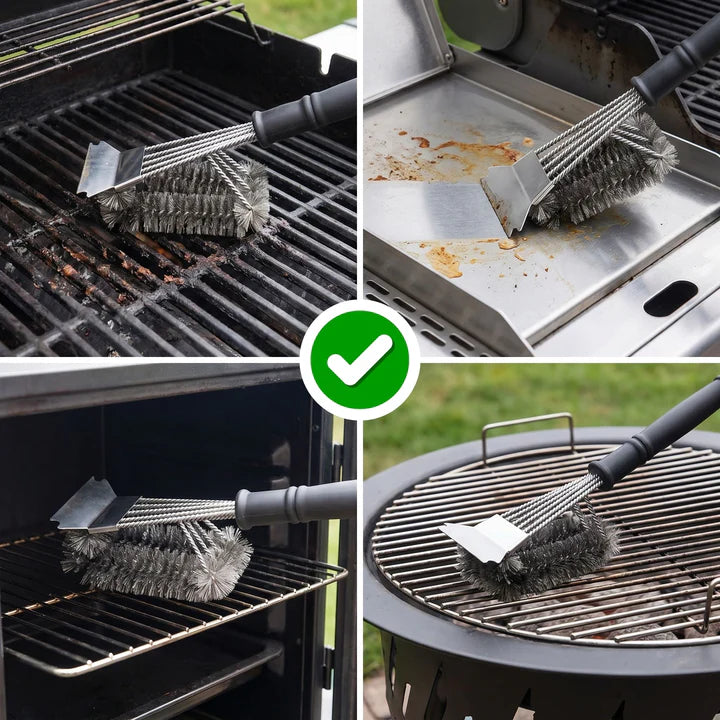 Escova de Arame de Aço Inoxidável para Grelhador de Mola Ferramenta para Churrasco