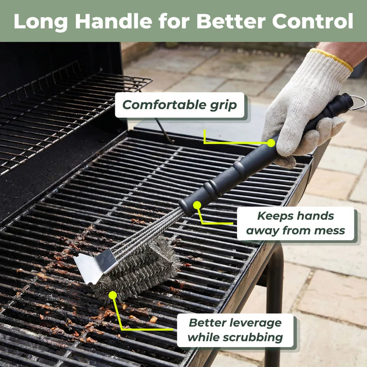 Escova de Arame de Aço Inoxidável para Grelhador de Mola Ferramenta para Churrasco